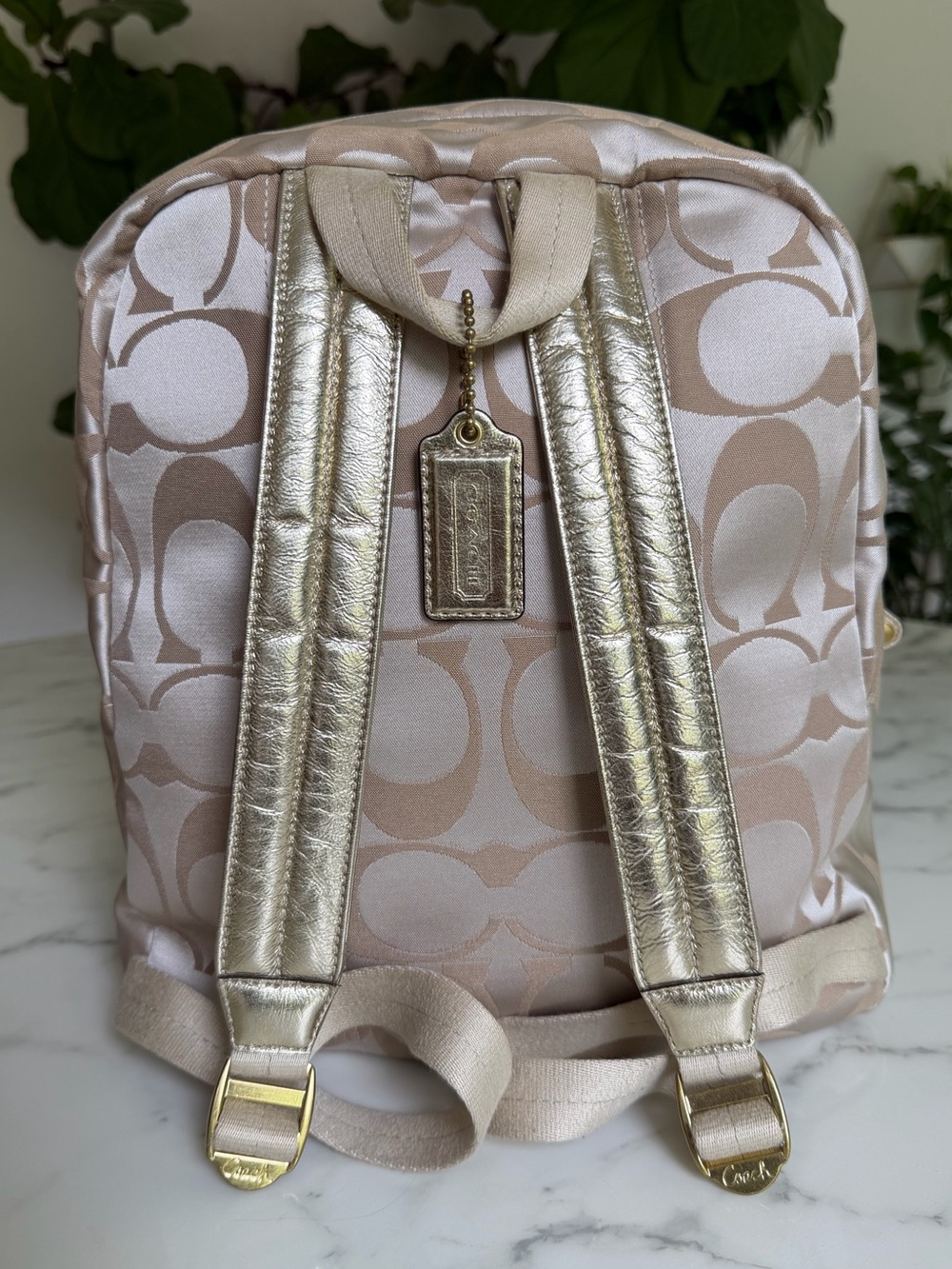 Coach Poppy Signature Graffiti Appliqué Backpack & Wallet Set Khaki Gold Multi - Picture 4 of 16